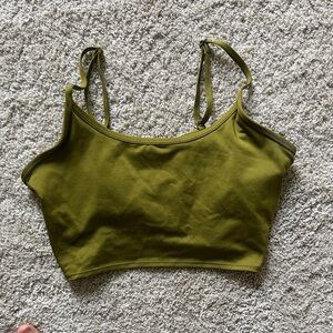 PINK - Olive Green Crop Top